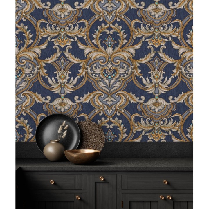 Papel pintado damasco italiano con ornamentos lujosos - Antonella 681731