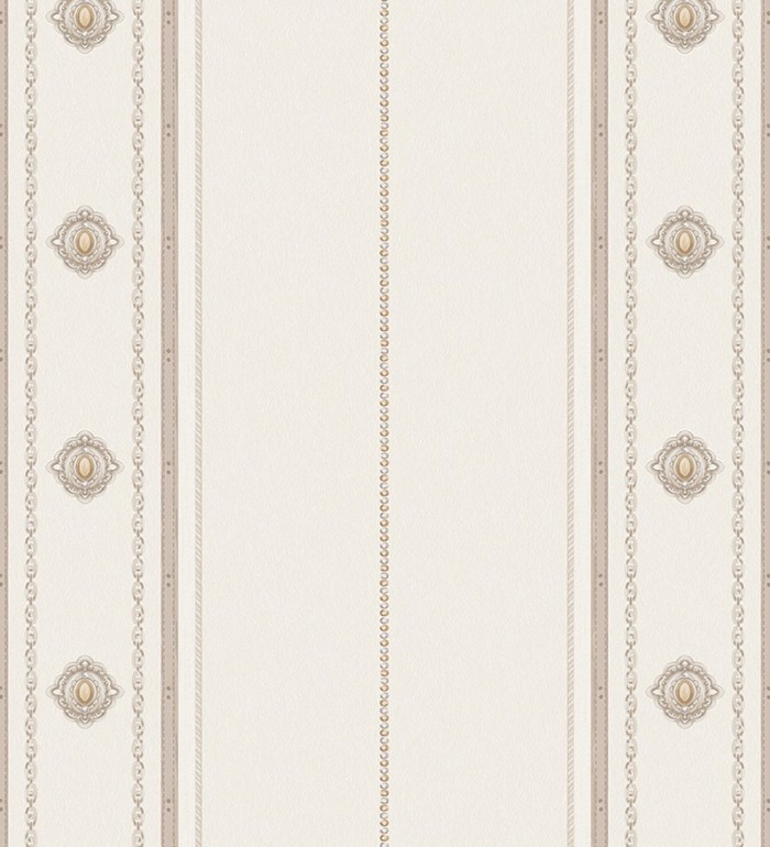 Papel pintado de rayas con ornamentos lujosos en relieve - Antonella Stripes 681733