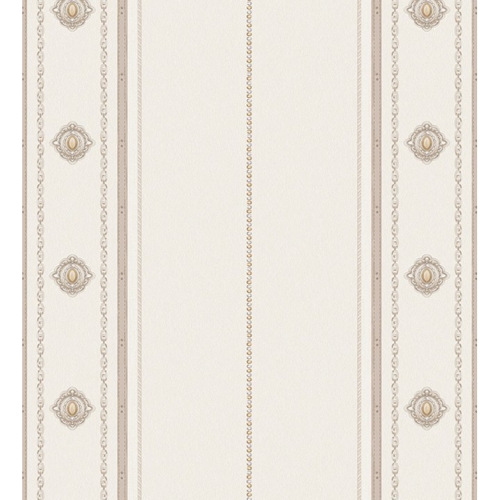 Papel pintado de rayas con ornamentos lujosos en relieve - Antonella Stripes 681733