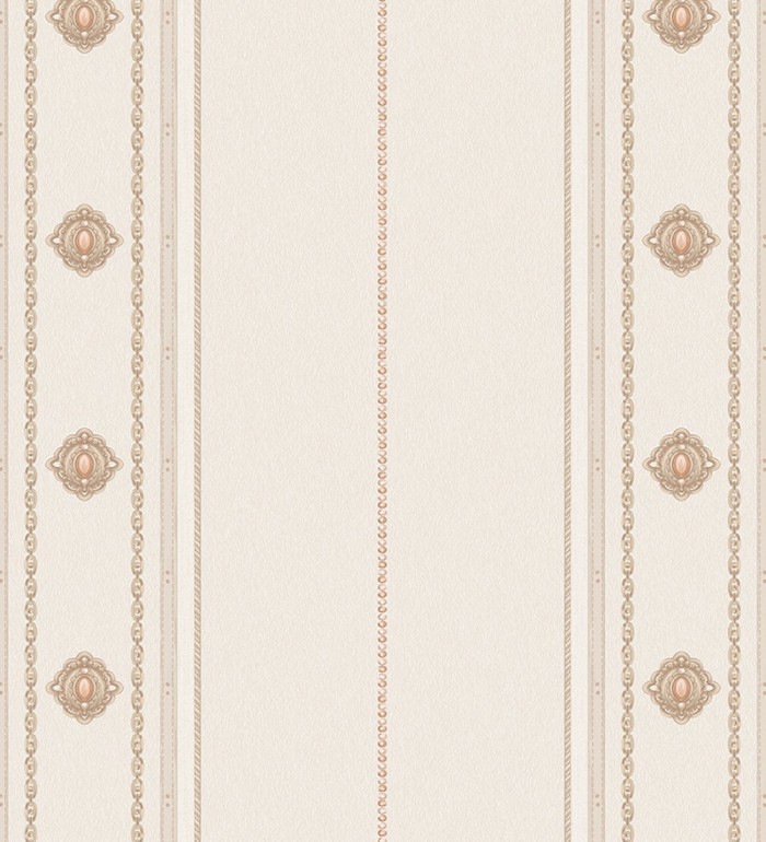 Papel pintado de rayas con ornamentos lujosos en relieve - Antonella Stripes 681734