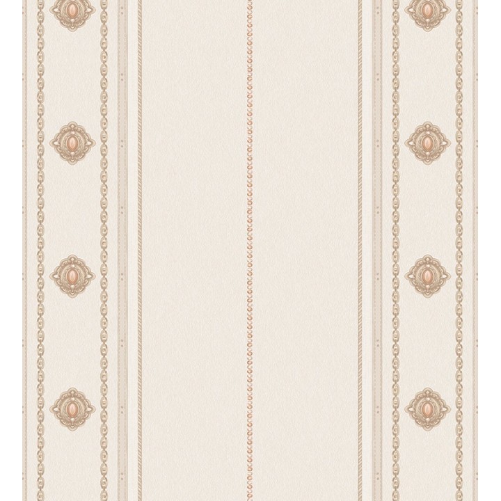 Papel pintado de rayas con ornamentos lujosos en relieve - Antonella Stripes 681734