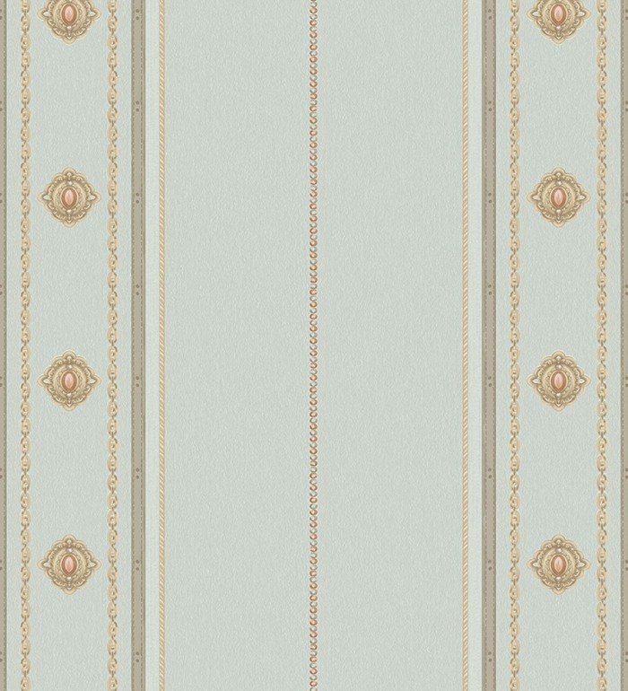 Papel pintado de rayas con ornamentos lujosos en relieve - Antonella Stripes 681735