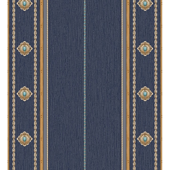 Papel pintado de rayas con ornamentos lujosos en relieve - Antonella Stripes 681736