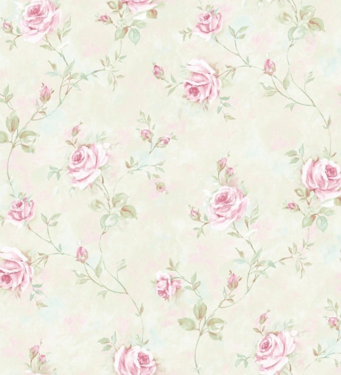 Papel pintado flores románticas estilo vintage vinílico - Campo dei Fiori 121424