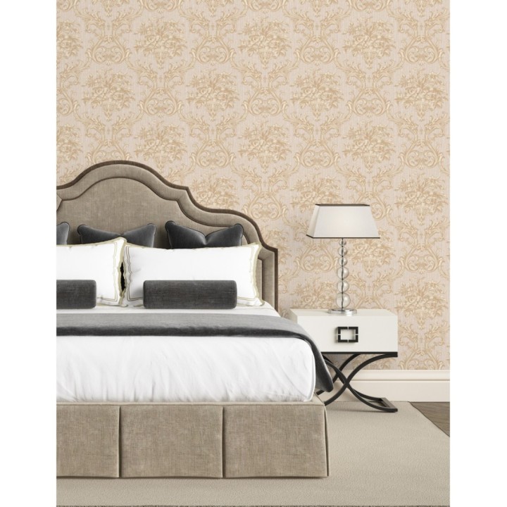 Papel pintado damasco clásico efecto textil con relieve - Senza 681738