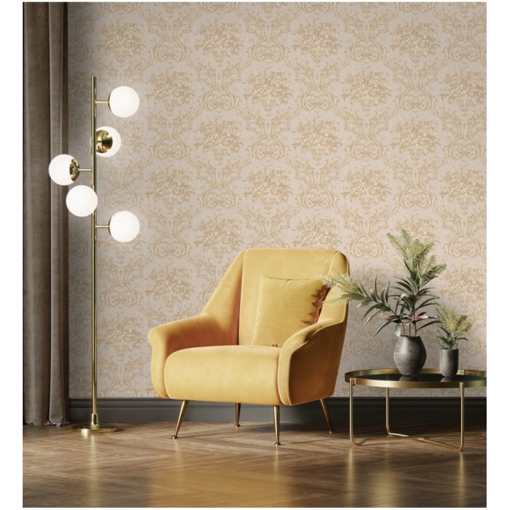 Papel pintado damasco clásico efecto textil con relieve - Senza 681738