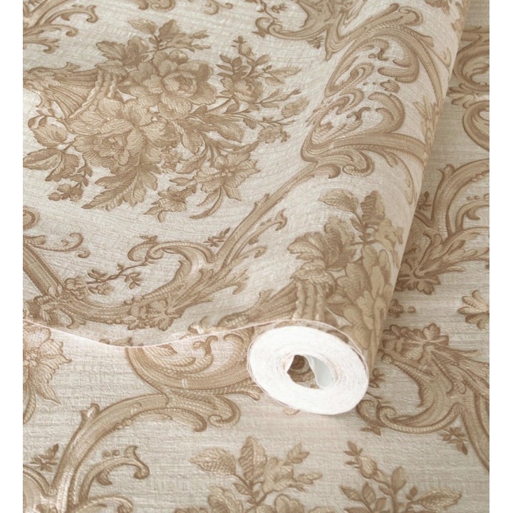 Papel pintado damasco clásico efecto textil con relieve - Senza 681739