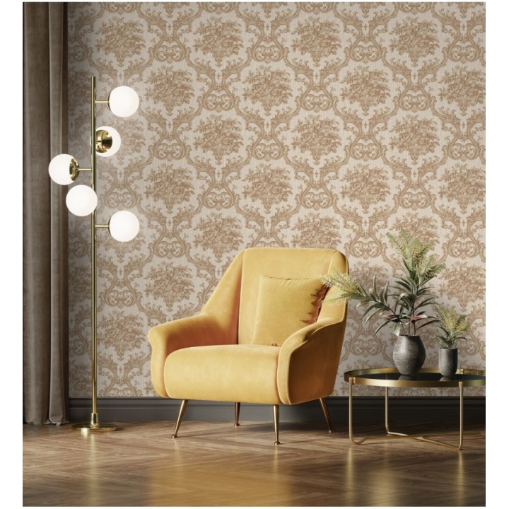Papel pintado damasco clásico efecto textil con relieve - Senza 681739