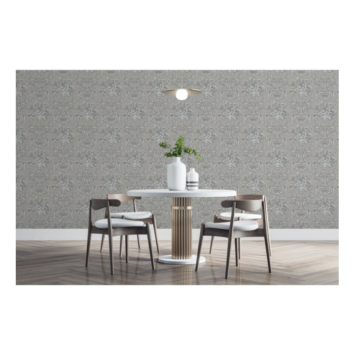 Papel pintado damasco clásico efecto textil con relieve - Senza 681740