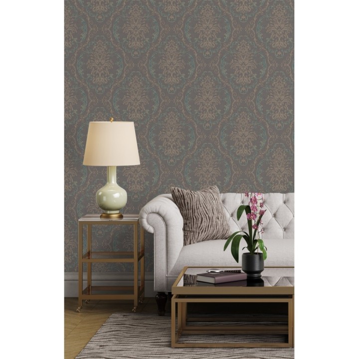 Papel pintado damasco estilo árabe con relieve efecto textil - Samarcanda 681749