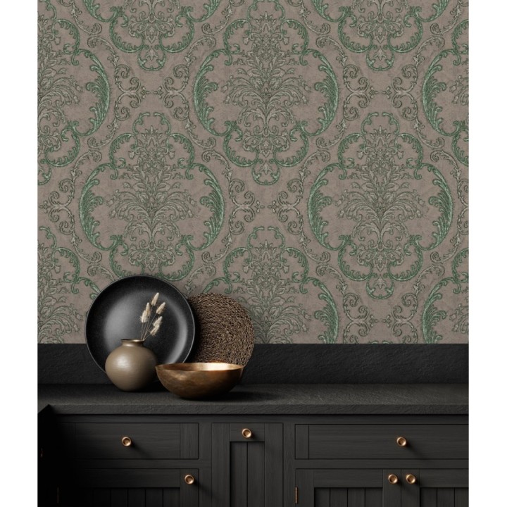 Papel pintado damasco estilo árabe con relieve efecto textil - Samarcanda 681750