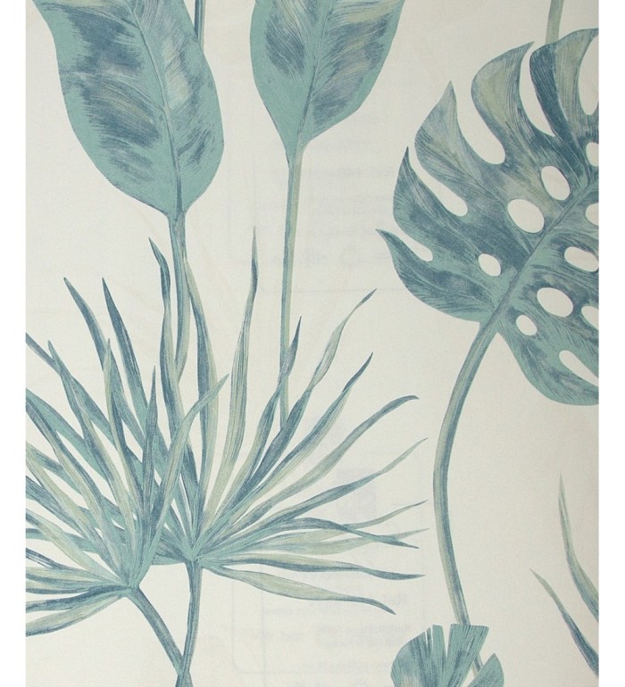 Papel pintado de hojas artísticas tropicales azules - Paracuru 121447