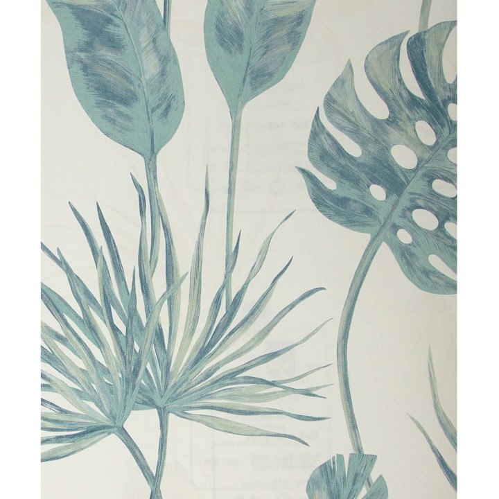 Papel pintado de hojas artísticas tropicales azules - Paracuru 121447