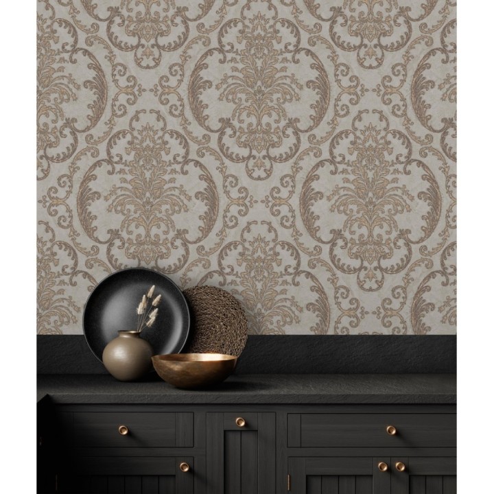 Papel pintado damasco estilo árabe con relieve efecto textil - Samarcanda 681751