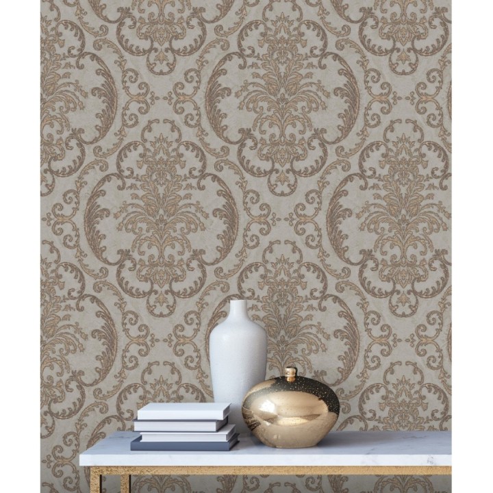 Papel pintado damasco estilo árabe con relieve efecto textil - Samarcanda 681751