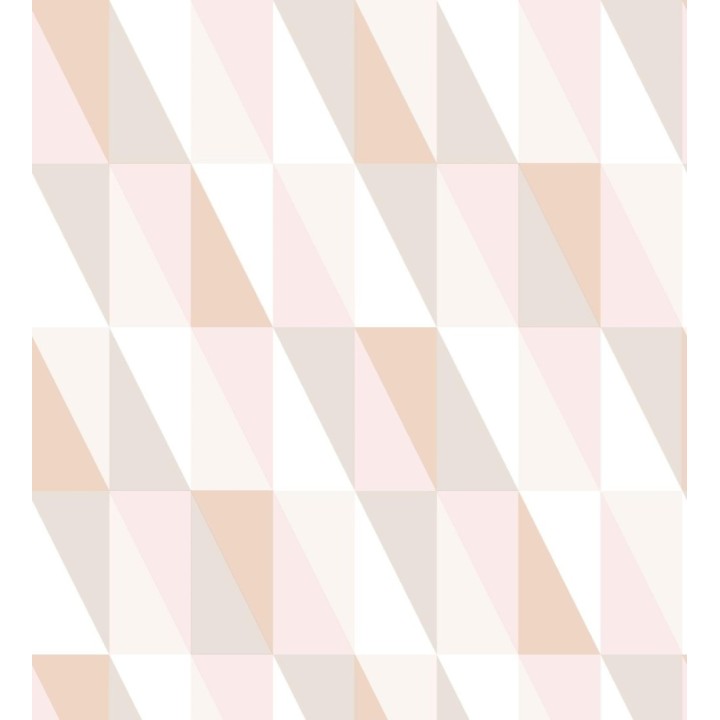 Papel pintado geométrico juvenil tonos rosas - Cloted 681758