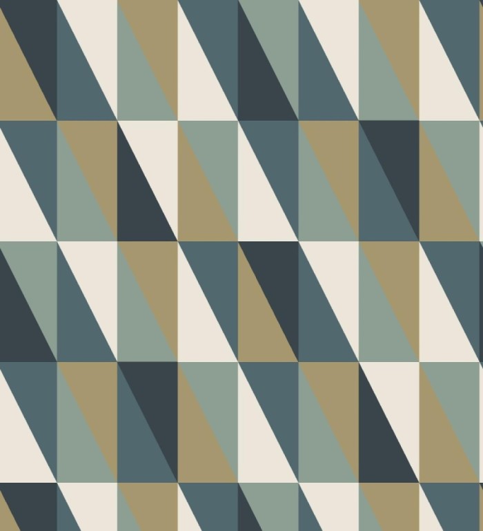 Papel pintado geométrico juvenil tonos verdes - Cloted 681759