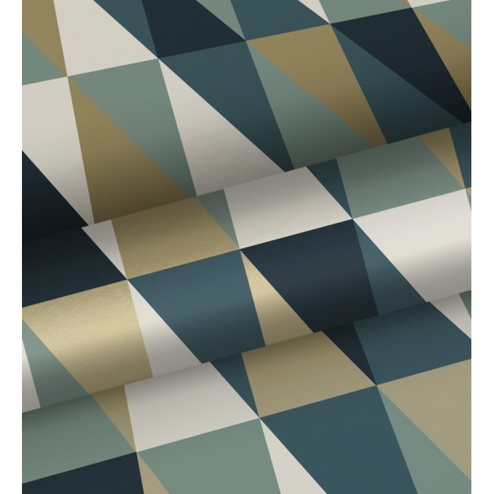 Papel pintado geométrico juvenil tonos verdes - Cloted 681759