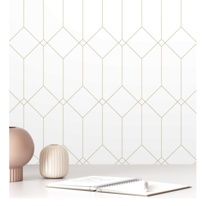 Papel pintado de rombos 3d estilo Art déco - New Evert 681763