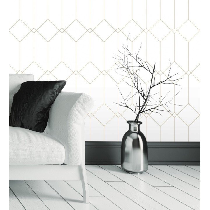 Papel pintado de rombos 3d estilo Art déco - New Evert 681763