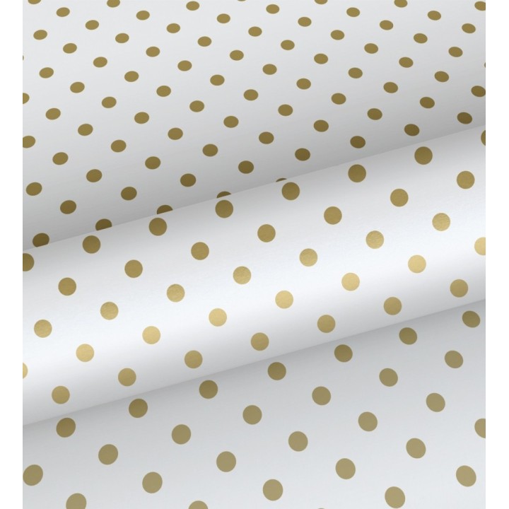 Papel pintado de lunares dorados fondo blanco - Viorica Dots 681769