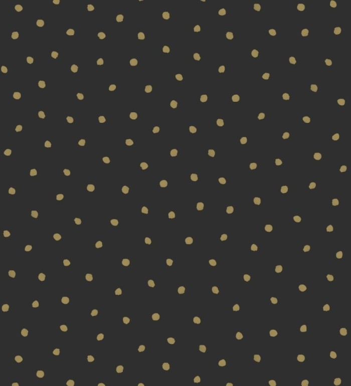 Papel pintado de puntos dorados fondo negro - Darlene 681771