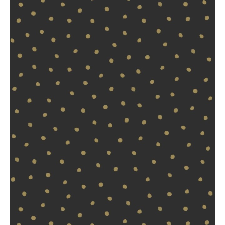 Papel pintado de puntos dorados fondo negro - Darlene 681771
