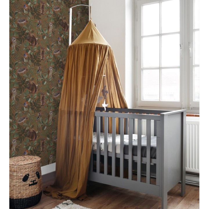 Papel pintado de animales del bosque y hojas estilo naturaleza - Maison Owls 681774