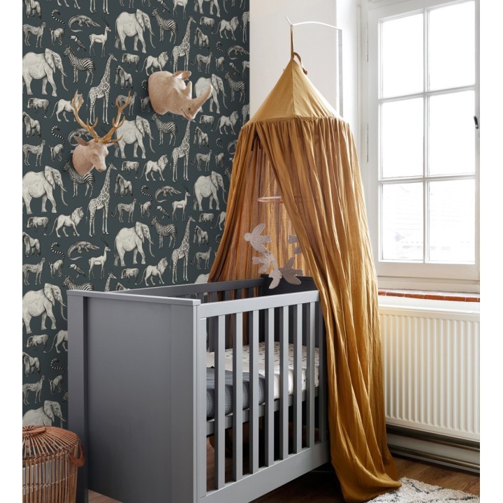 Papel pintado estilo africano de animales: leones, cebras, elefantes y gorilas estilo africano - Keita Animals 681778