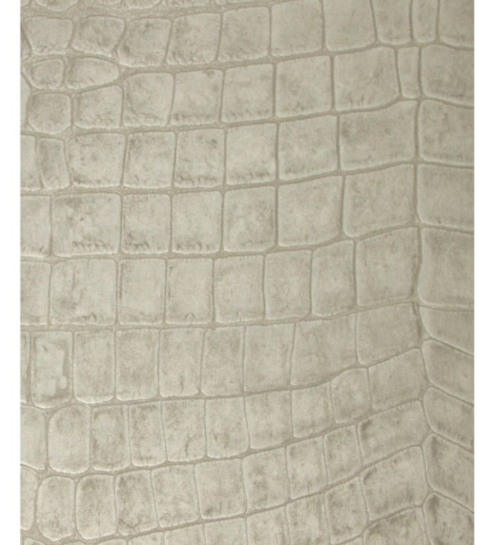Papel pintado imitación piel de cocodrilo blanco vinílico - Tasmania 121460