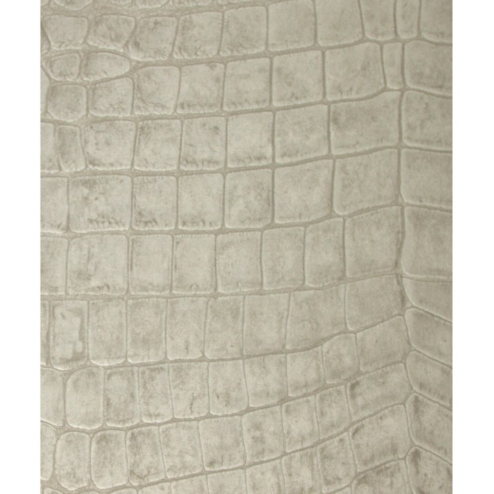 Papel pintado imitación piel de cocodrilo blanco vinílico - Tasmania 121460
