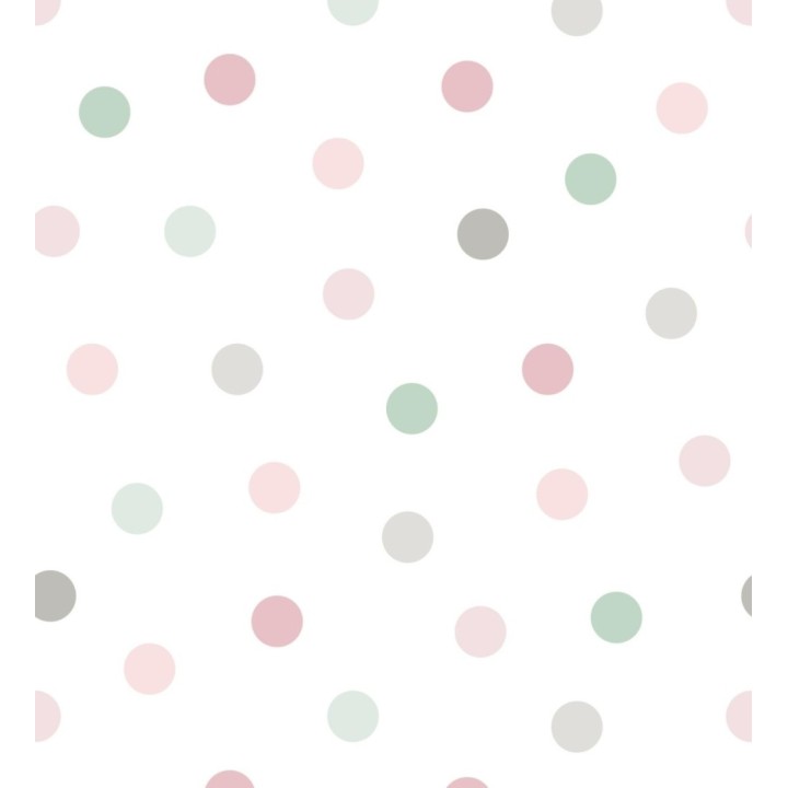 Papel pintado de lunares multicolor diseño juvenil - Stacy Dots 681779