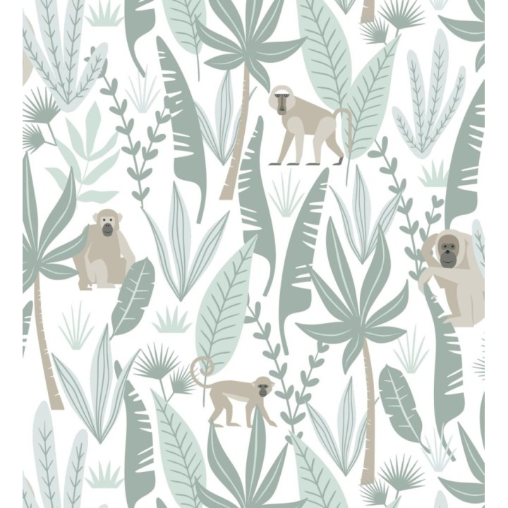 Papel pintado infantil de monos de estilo tropical - Billy Monkeys 681782