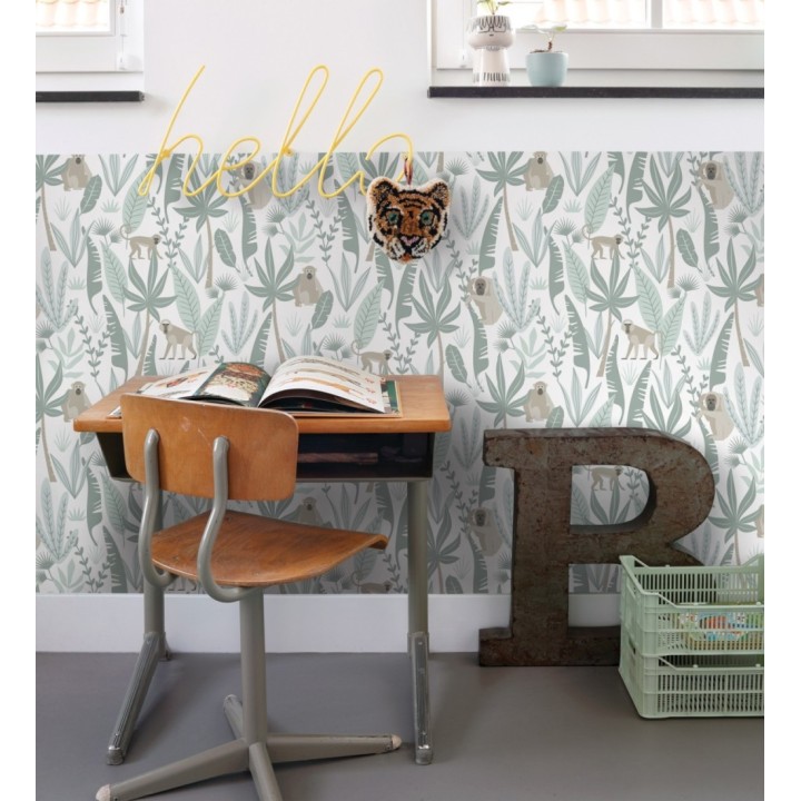 Papel pintado infantil de monos de estilo tropical - Billy Monkeys 681782