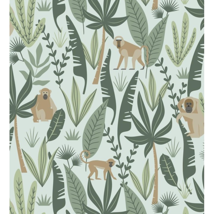 Papel pintado infantil de monos de estilo tropical - Billy Monkeys 681783