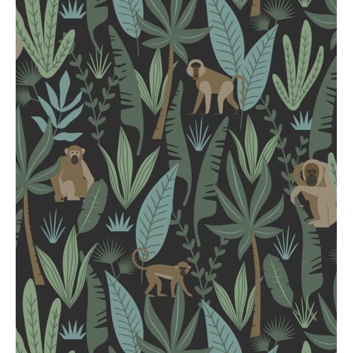 Papel pintado infantil de monos de estilo tropical - Billy Monkeys 681784