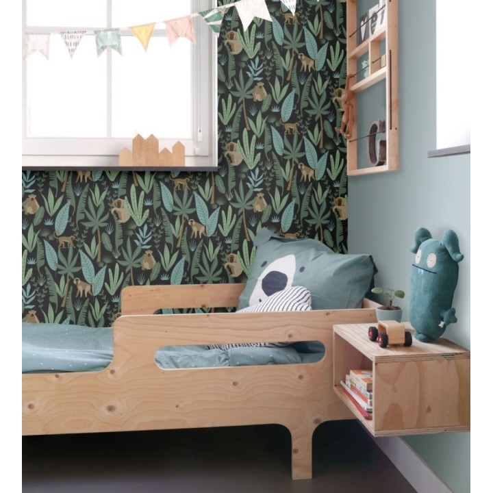 Papel pintado infantil de monos de estilo tropical - Billy Monkeys 681784