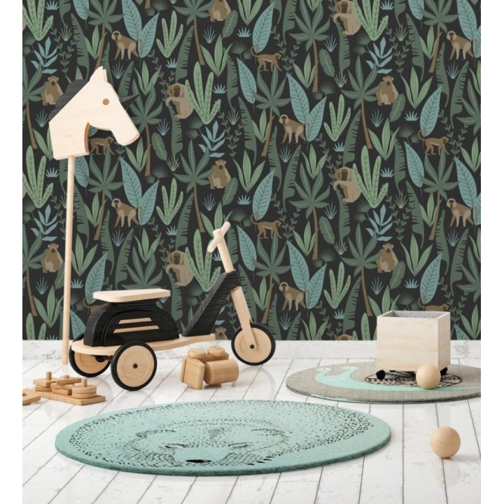 Papel pintado infantil de monos de estilo tropical - Billy Monkeys 681784