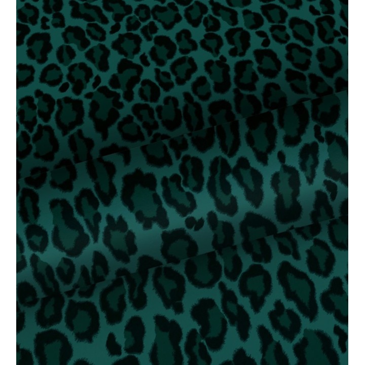 Papel pintado imitación piel de leopardo tonos verde - Sarabi Leopard 681788