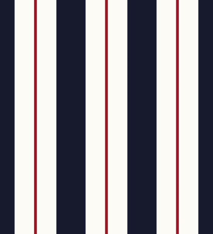 Papel pintado de rayas juveniles azul y rojo - Branly Stripes 681794