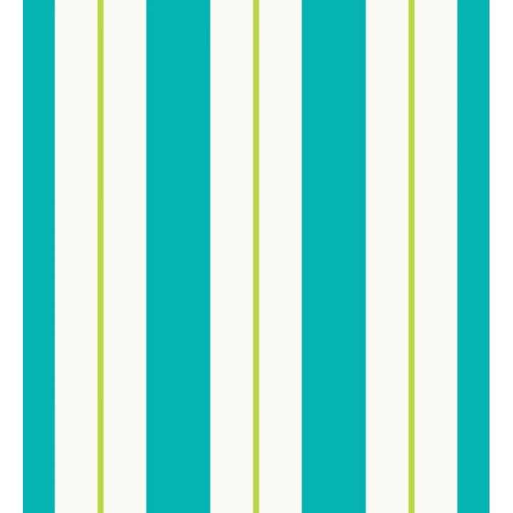 Papel pintado de rayas juveniles turquesa y verde - Branly Stripes 681795