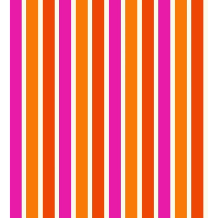 Papel pintado multirayas para niños en tonos naranja y fucsia - Pini Stripes 681798