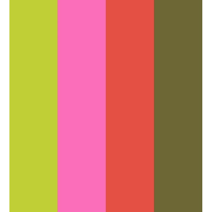 Papel pintado de rayas color verde rosa rojo y caqui - Hugo Stripes 681802