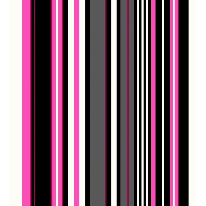 Papel pintado multirayas irregulares en tonos rosa y negro - Sully Stripes 681810