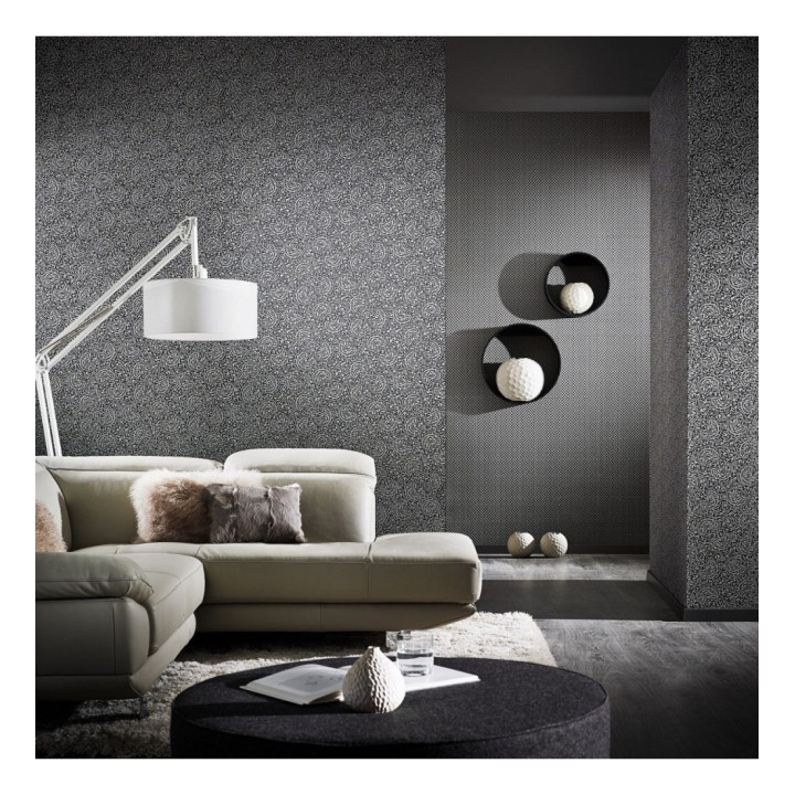 Papel pintado ornamental fondo negro - Adonis 121860