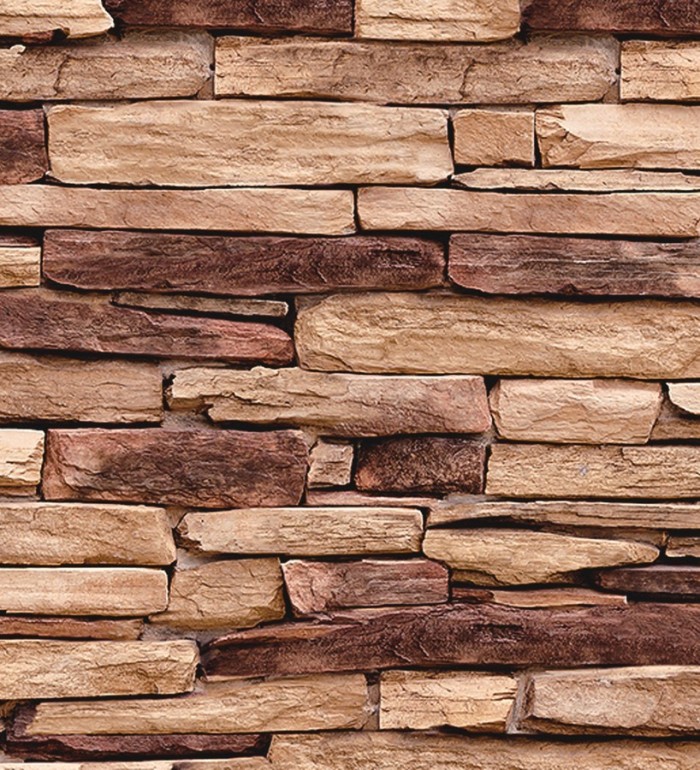 Papel pintado muro de piedra pizarra - Troyan Hall 122366