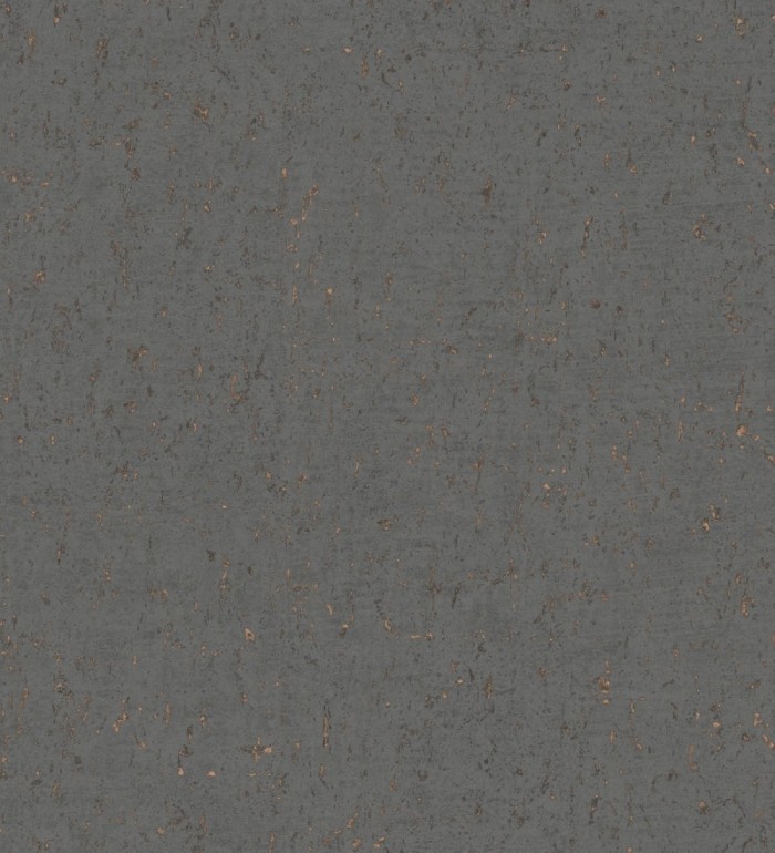Papel pintado textura de corcho con inserciones doradas color marrón oscuro - Ameka 681823