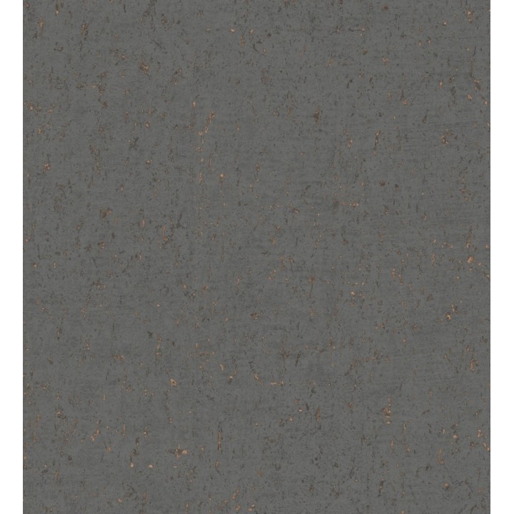 Papel pintado textura de corcho con inserciones doradas color marrón oscuro - Ameka 681823