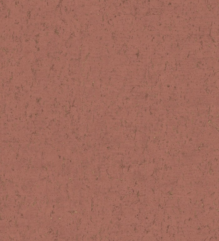 Papel pintado textura de corcho con inserciones doradas color terracota - Ameka 681825