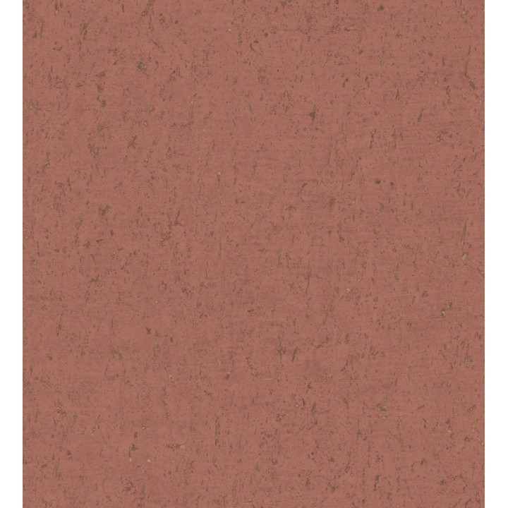 Papel pintado textura de corcho con inserciones doradas color terracota - Ameka 681825
